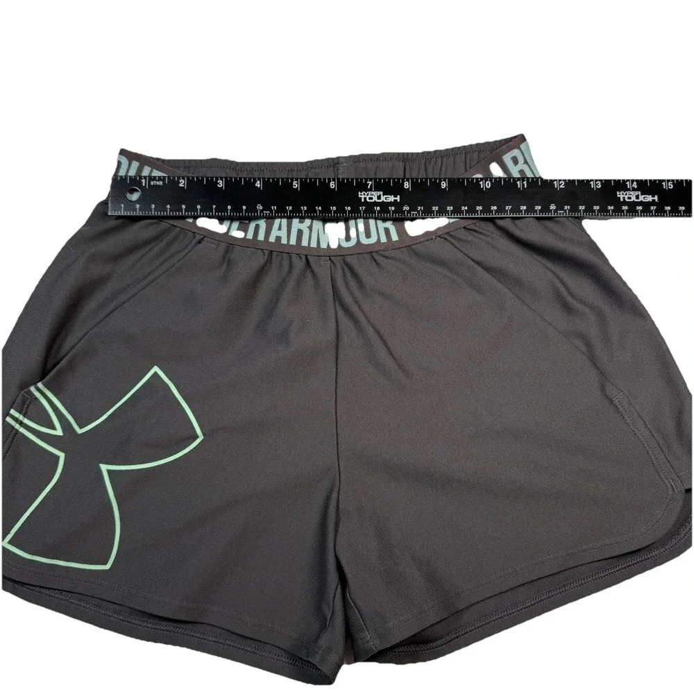 Under Armour Womens XS  Black‎ Athletic Shorts Logo Waistband
